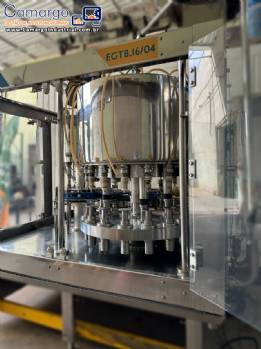 Envasadora rotativa em inox 16 bicos IMSB para frascos garrafas