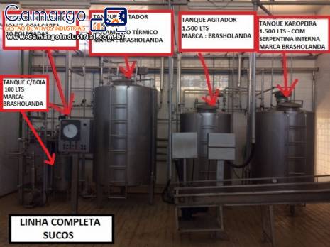 Linha completa para produção pasteurização e envase de sucos