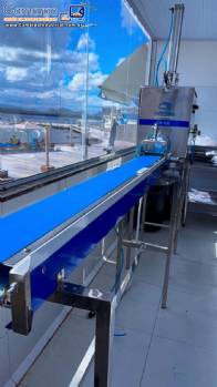 Extrusora mono rosca em inox de biscoitos doces com cortador automtico e esteira Raffmaq