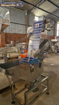 Alimentador posicionador abastecedor elevador vibrat�rio em a�o inox de tampas Norma