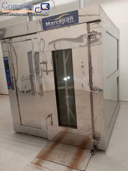 Forno rotativo carrinho duplo em inox Marcepan aquecimento a pellets